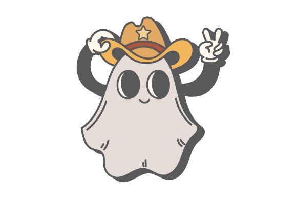 Groovy Halloween Cowboy Ghost