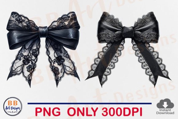 Halloween Coquette Black Lace Bow PNG
