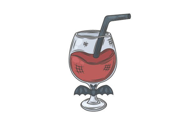 Halloween Drink Decorated with a Bat