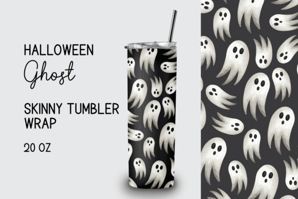 Halloween Ghost Skinny Tumbler Wrap 20oz