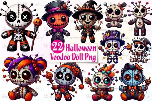 Halloween Gothic Voodoo Doll Clipart