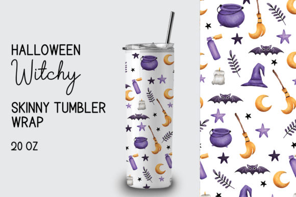 Halloween Witchy Skinny Tumbler Wrap 20oz