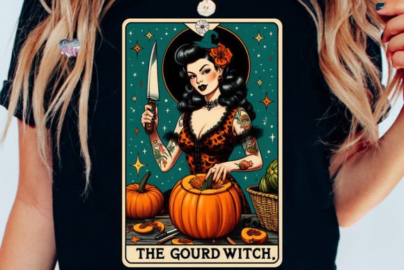 Halloween tarot PNG witch and pumpkin Graphics 98744787 1 1 580x387 1