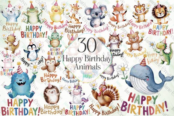 Happy Birthday Animals Sublimation
