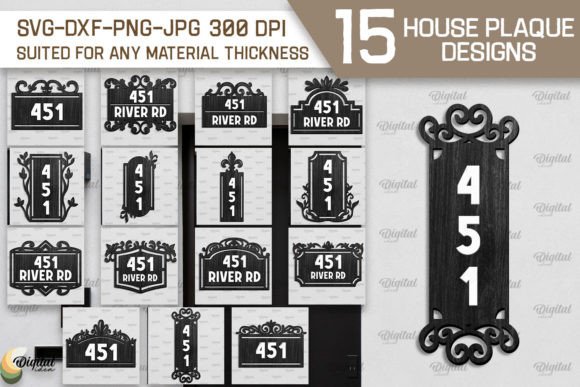 House Number Plaques Laser Cut Bundle