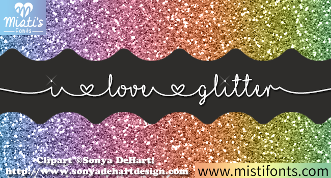 MF I Love Glitter Clipart Version