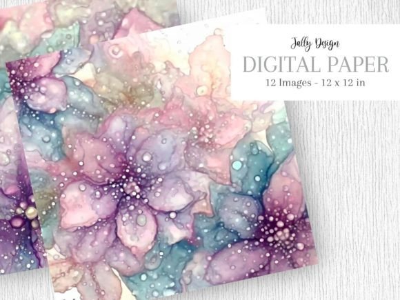 Iridescent Lilac Alcohol Ink Flowers