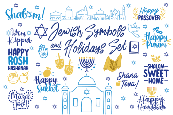Jewish Symbols and Holidays Set