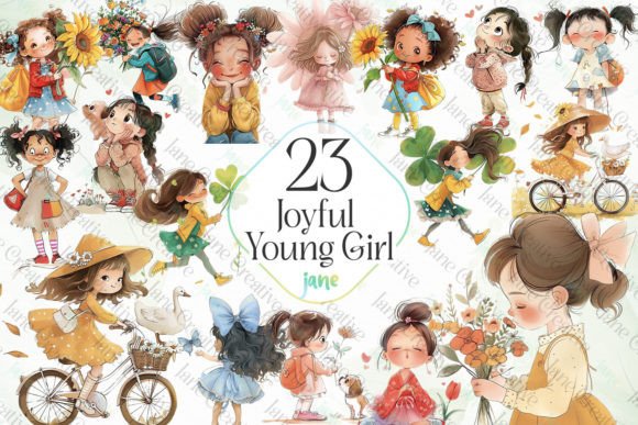 Joyful Young Girl Sublimation Clipart