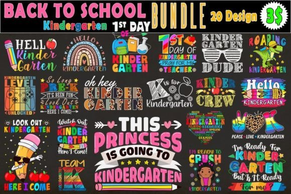 Kindergarten Back to School SVG Bundle