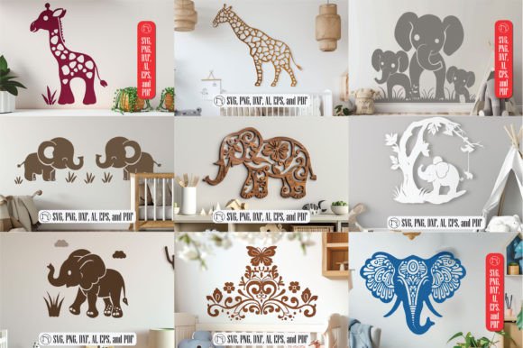 Laser Cut Baby Room Wall Decor SVG Set