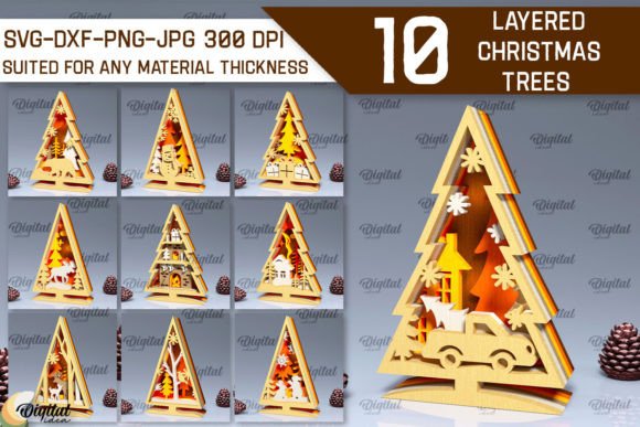 Layered Christmas Trees LaserCut Bundle