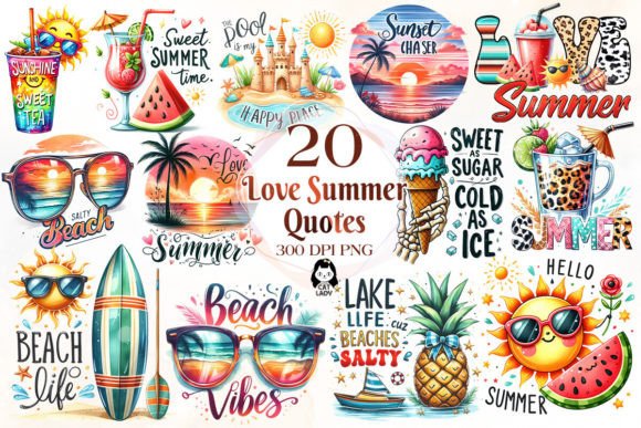 Love Summer Quotes Sublimation Bundle