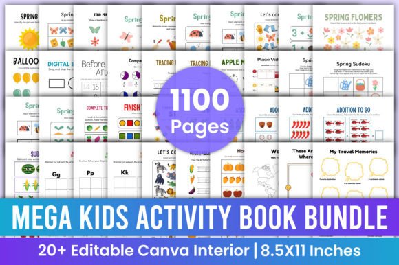 Mega Kids Activity Book Bundle Canva Kdp