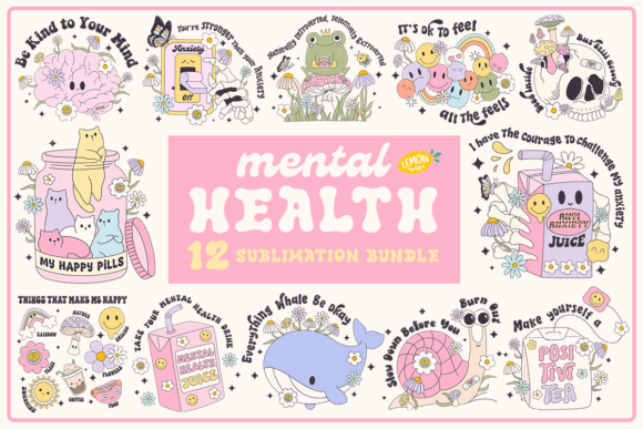 Mental Health PNG Sublimation Bundle