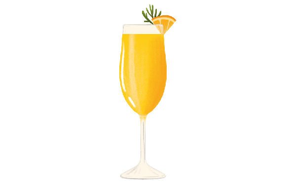 Mimosa Cocktail Watercolor