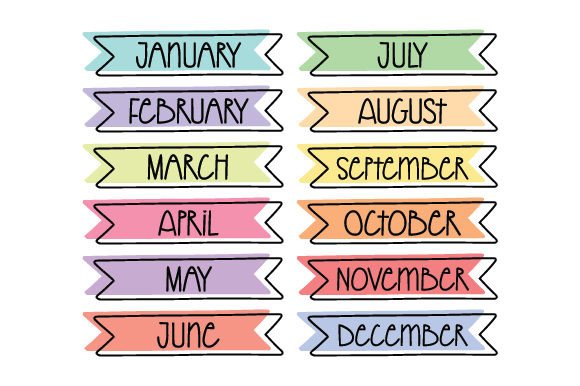 Months Planner Stickers