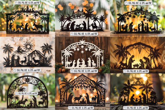 Nativity Scene Laser Cut SVG File Bundle