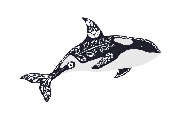 Orca Folk Art Style