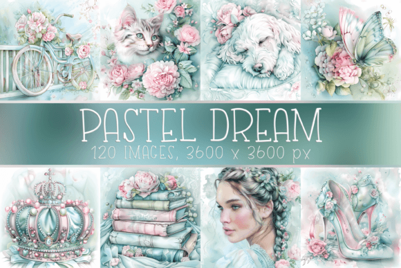 Pastel Green Pink Romantic Images