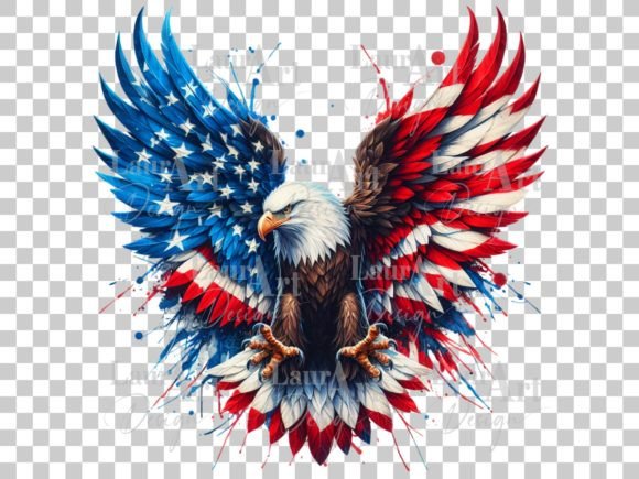 Patriotic Eagle American Flag Wings USA