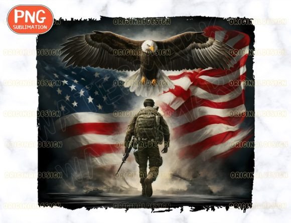 Patriotic Military Eagle, USA Eagle Art
