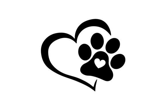 Paw Print and Heart