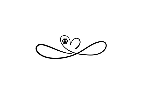 Paw Print and Heart Infinity Sign