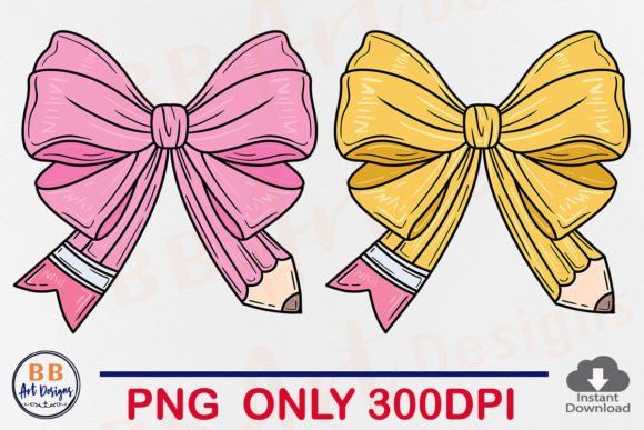 Pencil Coquette Bow Teacher School PNG