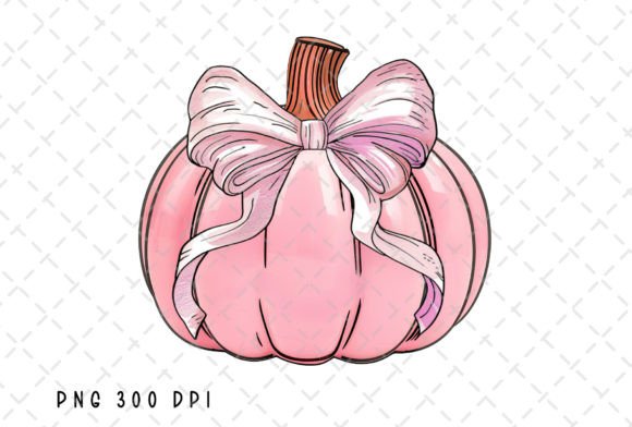 Pink Coquette Bow Pumpkin Halloween PNG