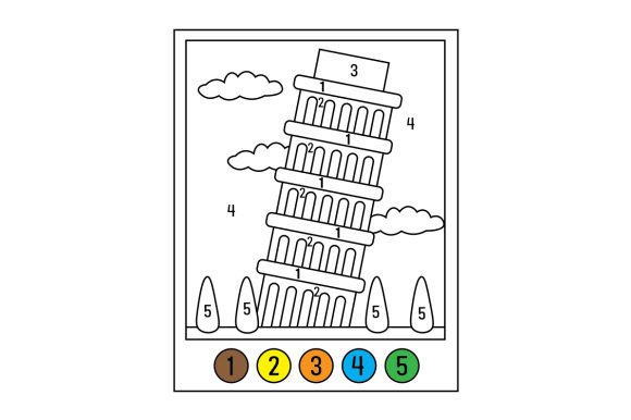 Pisa Tower Color by Number