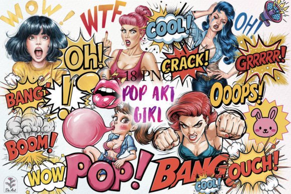 Pop Art Girl Sublimation Bundle