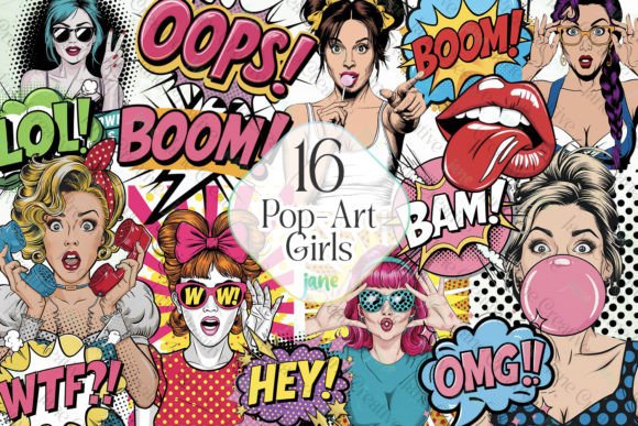 Pop-Art Girls Sublimation Clipart