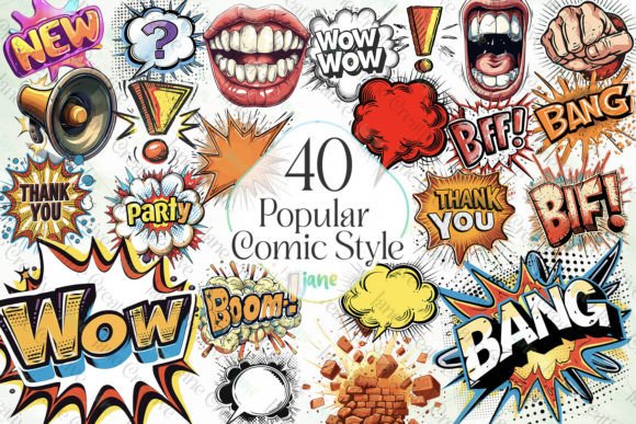 Popular Comic Style Sublimation Clipart