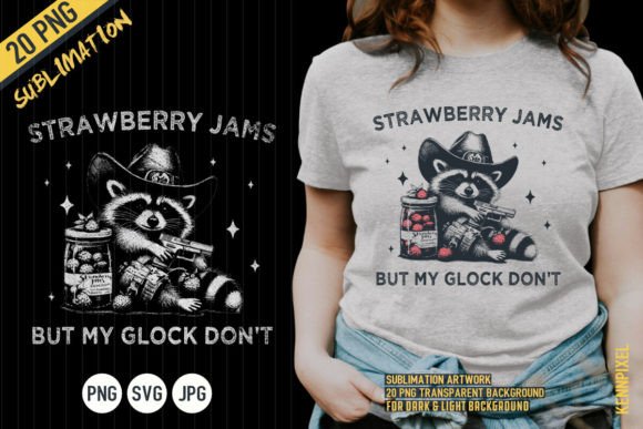 Raccoon Strawberry Jams and Glock Shirt Graphics 99696791 1 1 580x387 1