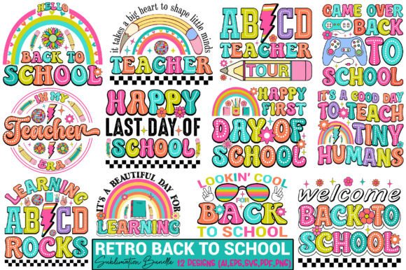 Retro Back to School Sublimation Bundle