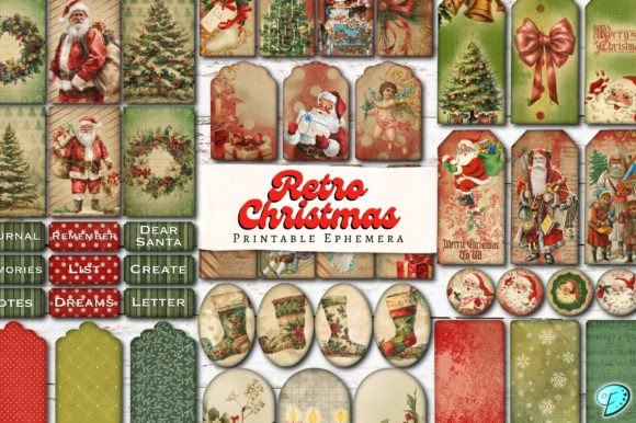 Retro Christmas Printable Ephemera