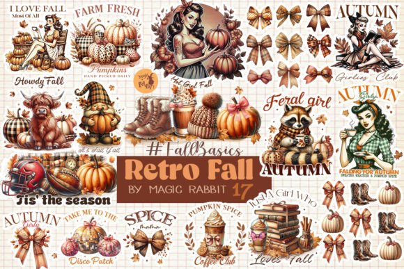 Retro Fall PNG Sublimation Bundle