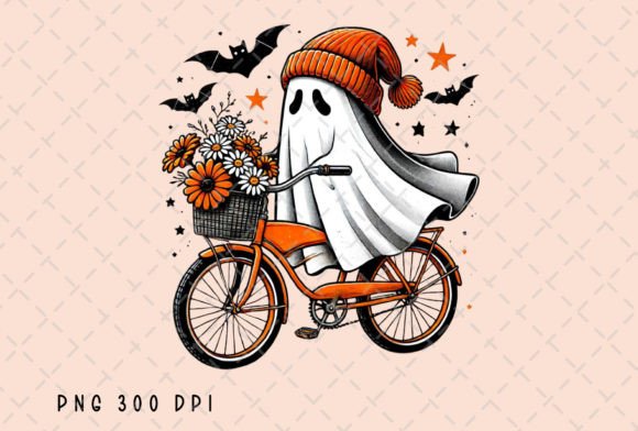 Retro Ghost Fall Autumn Halloween PNG