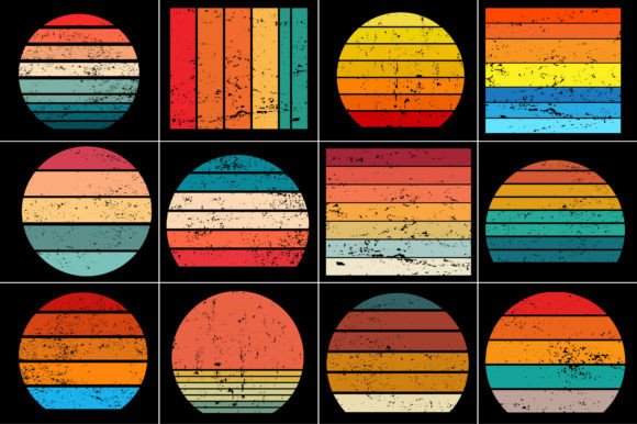 Retro Vintage Sunset Grunge Background