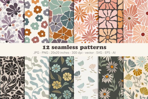 Retro Floral Seamless Pattern Matisse