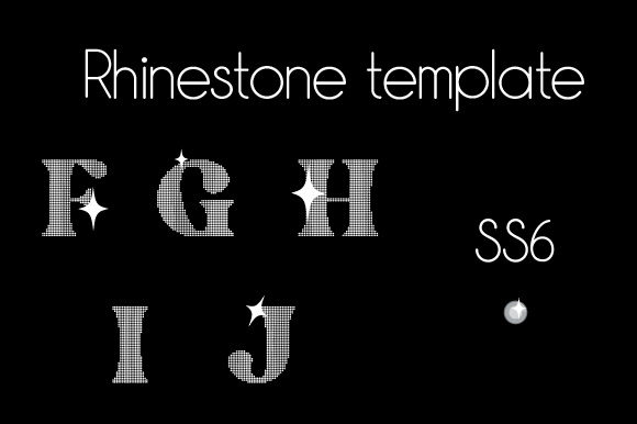 Rhinestone Template Letters F to J Ss6