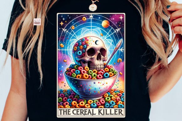 Sassy Skeleton Tarot Card PNG Cereal