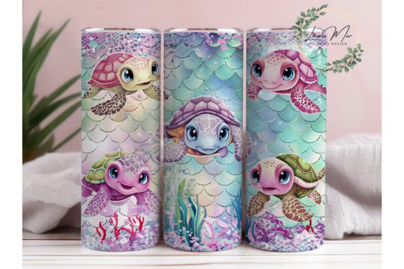 Sea Turtle Tumbler Wrap PNG