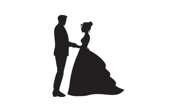 Silhouette of a Bride and Groom