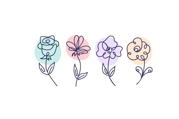 Single Line Flower Art