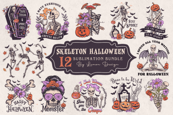 Skeleton Halloween Sublimation Bundle