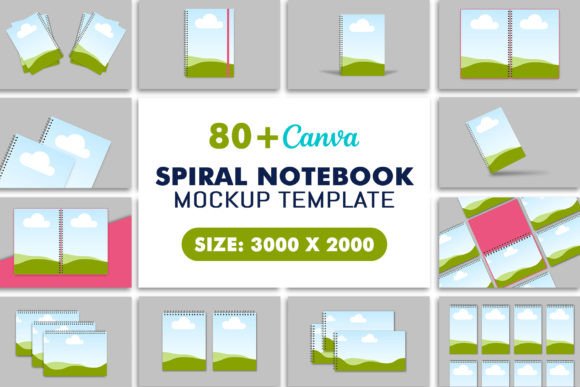Spiral Notebook Canva Mockup Templates