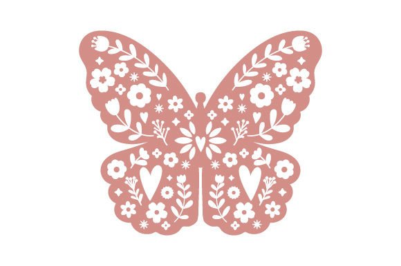 Spring Butterfly, Folk Art Style
