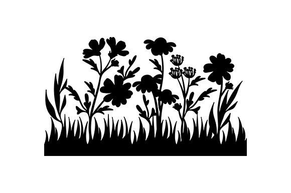 Spring Flowers Silhouette